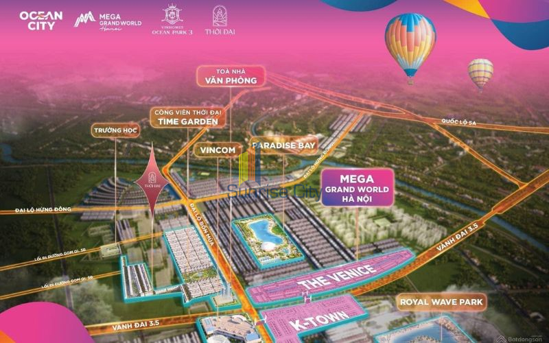 Mega Grand World Hà Nội - Trung tâm giao thương đẳng cấp quốc tế phía Đông Hà Nội 1 Mega Grand World Hà Nội nằm giữa Ocean City – Siêu tổ hợp biển quy mô “khủng”